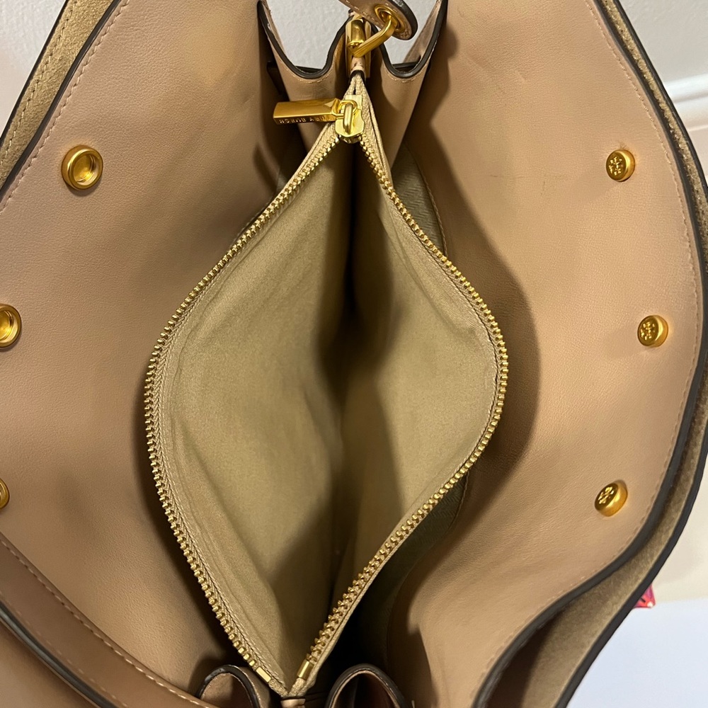 🔥 Tory Burch Lee Radziwill Double Satchel Bag Purse mallow - Picture 8 of 11